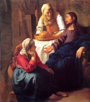 Christ in the House of Mary and Martha Baroque Johannes Vermeer Oil Paintings